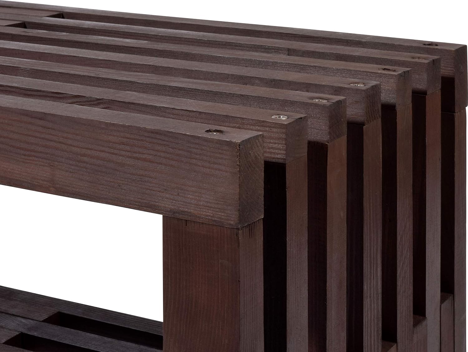 Dobar Gartenbank Svensson mit Kaminholzfach Sitzbank Holzbank braun DH127