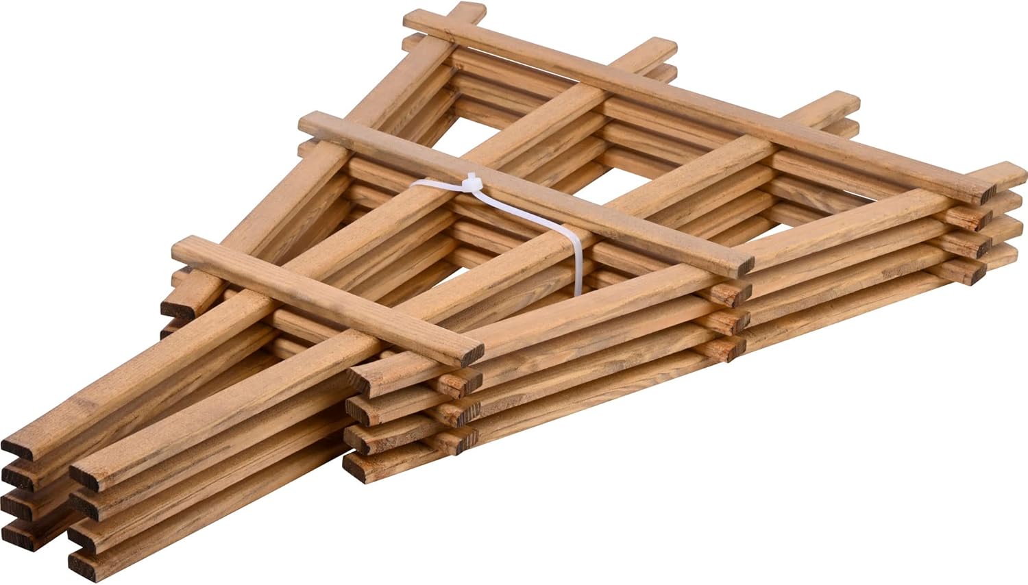 dobar Green Label Dekorative Blumentopf-Rankhilfe Vieste | 4er-Set Rankgitter aus Holz 37 x 1,4 x 59 cm Pflanzstütze Gr. XL Braun