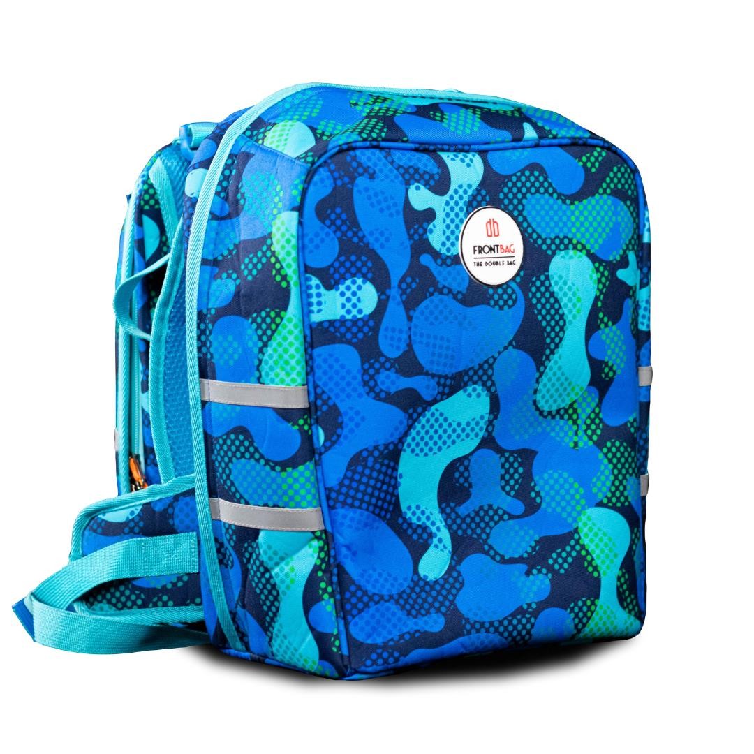 Rucksack, Schultasche, Buntes Muster, Camouflage-Minish, Hauptfach geschlossen