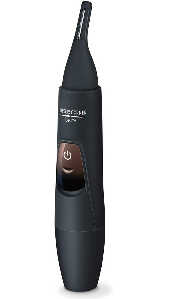 Beurer HR 2000 Präzisionstrimmer Trimmer für Augenbrauen Nasenhaar und Ohrhaar inkl. Kammaufsatz und abnehmbarem Schneidaufsatz Schwarz