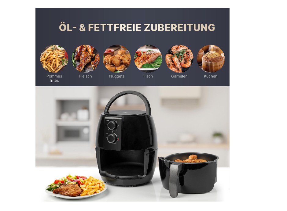 Heißluftfritteuse, Fritteuse, Küche, Nebeneinheit, Frittierkorb