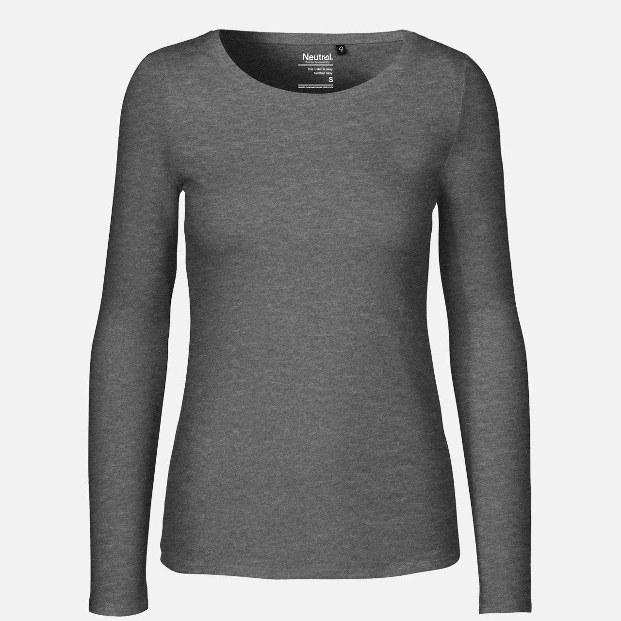 Ladies Long Sleeve Shirt - Bio Baumwolle - Dark Heather Dark Heather M