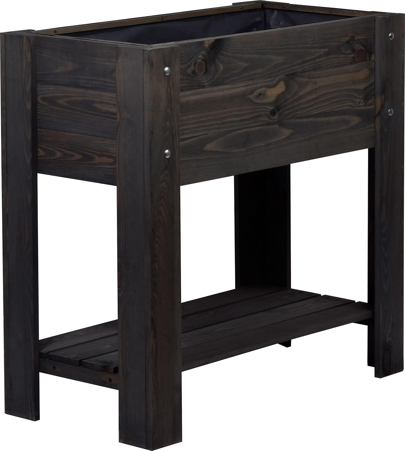 dobar Hochbeet Urban mit Ablagefläche Erhöhtes Gemüsebeet Salatbeet aus Massiv-Holz Pflanzkasten für Balkon/Garten/Terrasse 80 x 40 x 78 cm Anthrazit