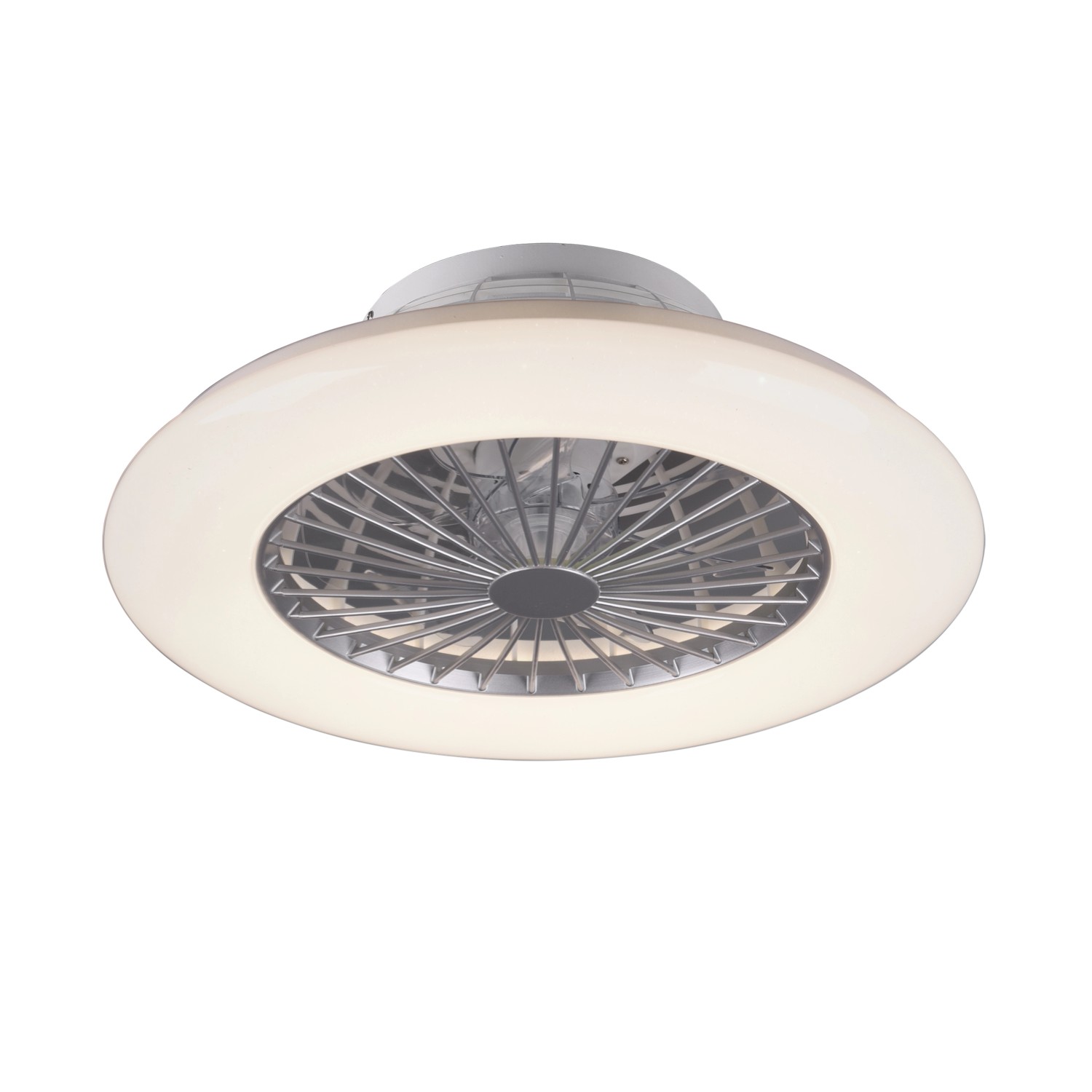 Trio LED Deckenleuchte mit Ventilator Stralsund Ø 50 cm Weiß