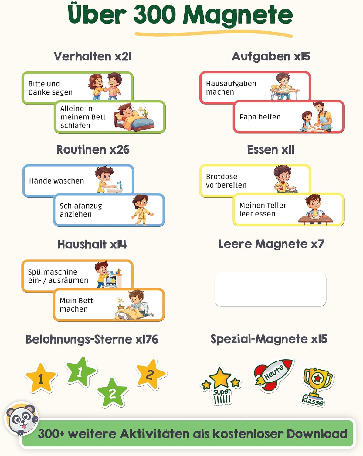 Magnetset, Hausarbeiten, Kinderaufgaben, Haushalt, Tipps