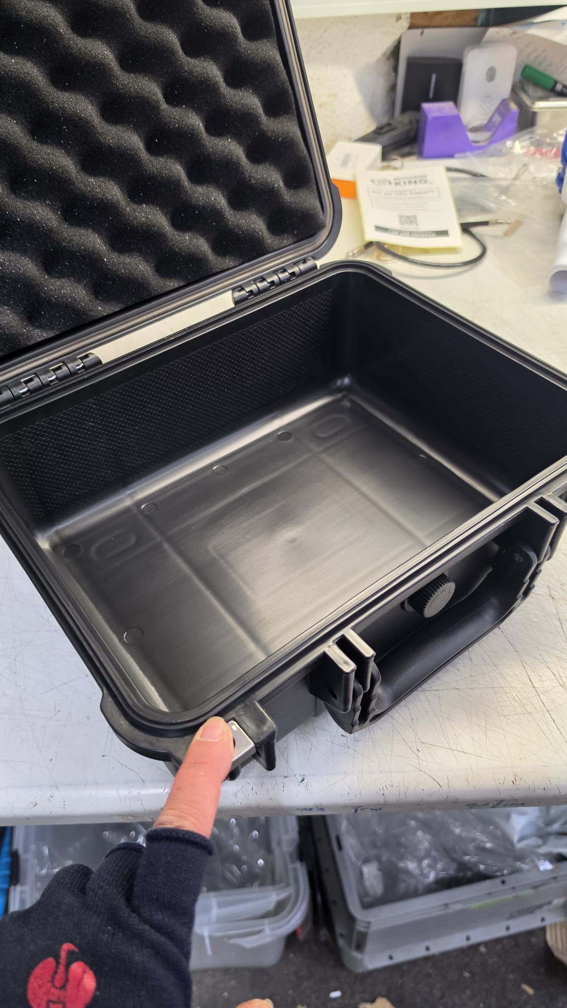 Koffer, Schaumstoffeinlage, Kunststoffbox, Transportcase, Tragegriff
