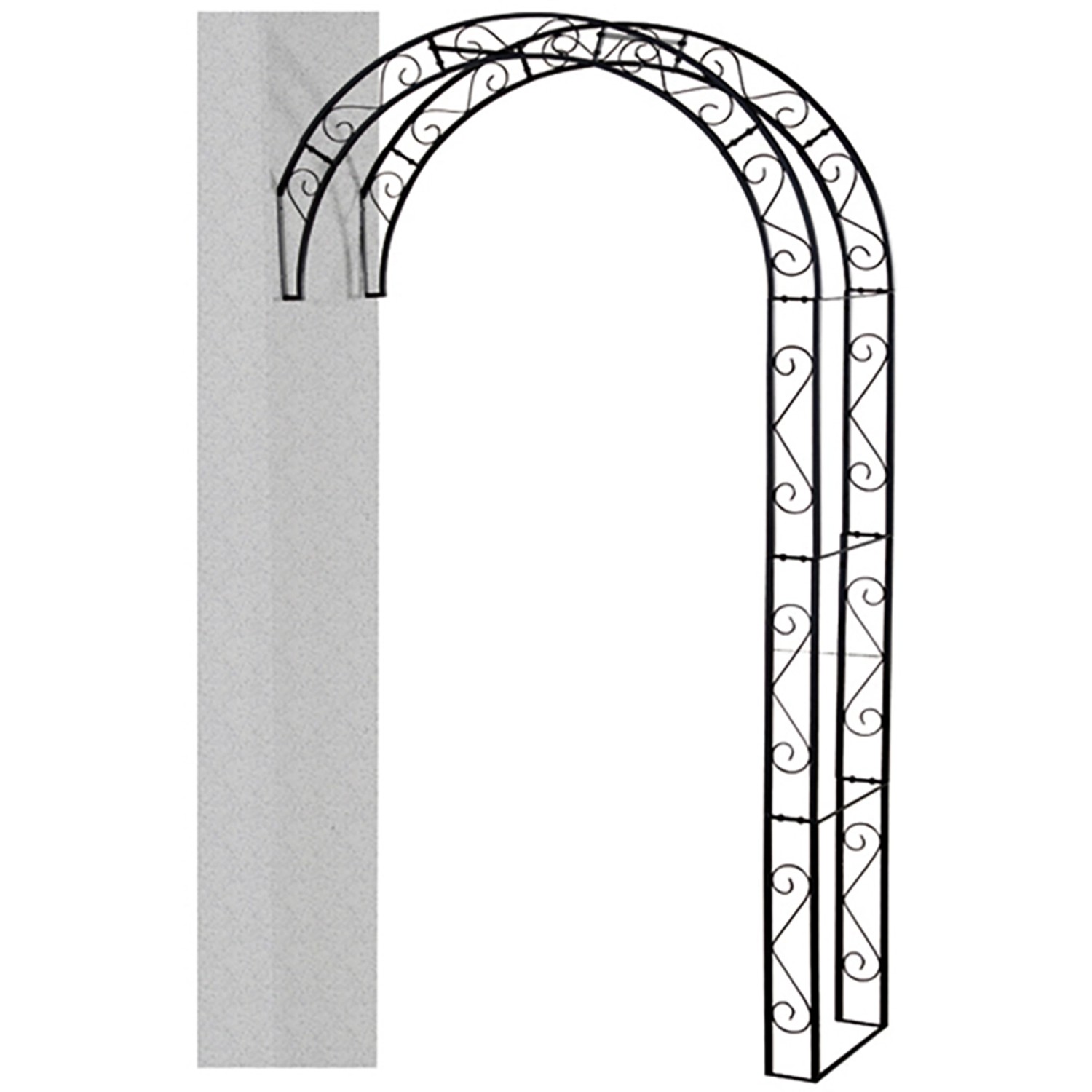 Siena Garden Halb Rosenbogen Cambridge 130 cm x 35 cm x 245 cm Schwarz