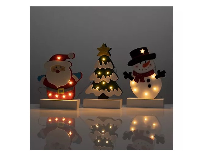 LUMIDA Xmas 3 LED-Figuren Weihnachtsmann Tannenbaum Schneemann Weihnachten