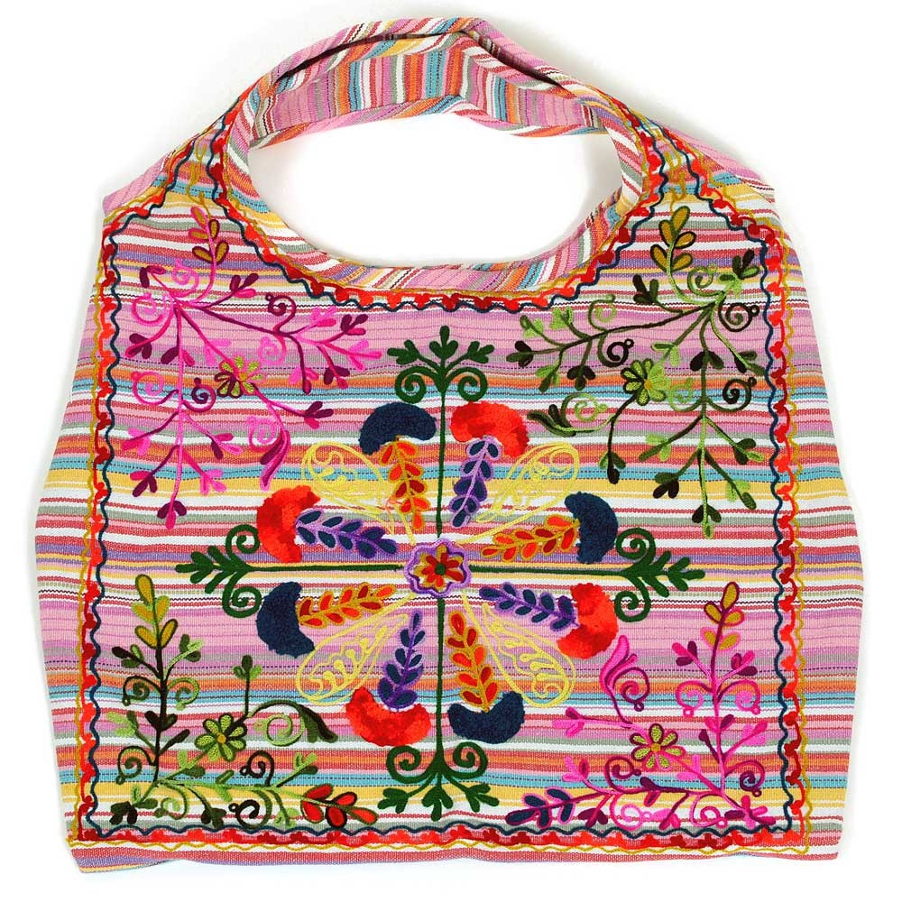 Tasche, Bauchbeutel, Stofftasche, Stickerei, Mehrfarbig