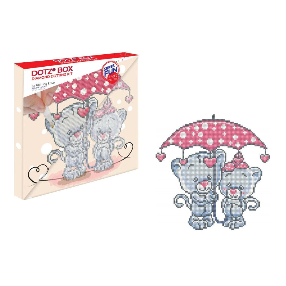 GIOCATTOLI Diamond Dotz Diamond Dotz Box Orsetti Innamorati it´s a raining love Diamantmalerei Bastelset Diamantmosaik-Kit Diamantkunst Kit Kreativset