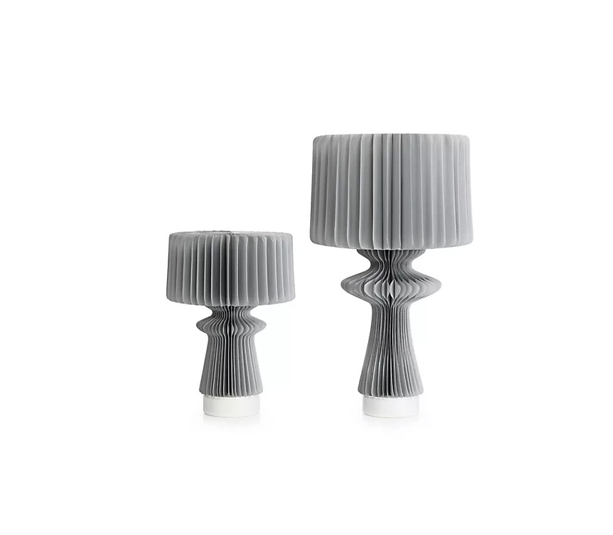LUMIDA Casa 2 Deko Leuchten Origami-Design Tischleuchte Tischlampe Deko hellgrau