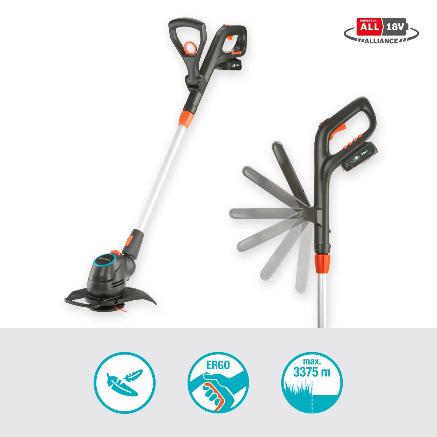Gardena Akku Rasentrimmer ComfortCut 23/18 Power For All inkl. Akku & Ladegerät