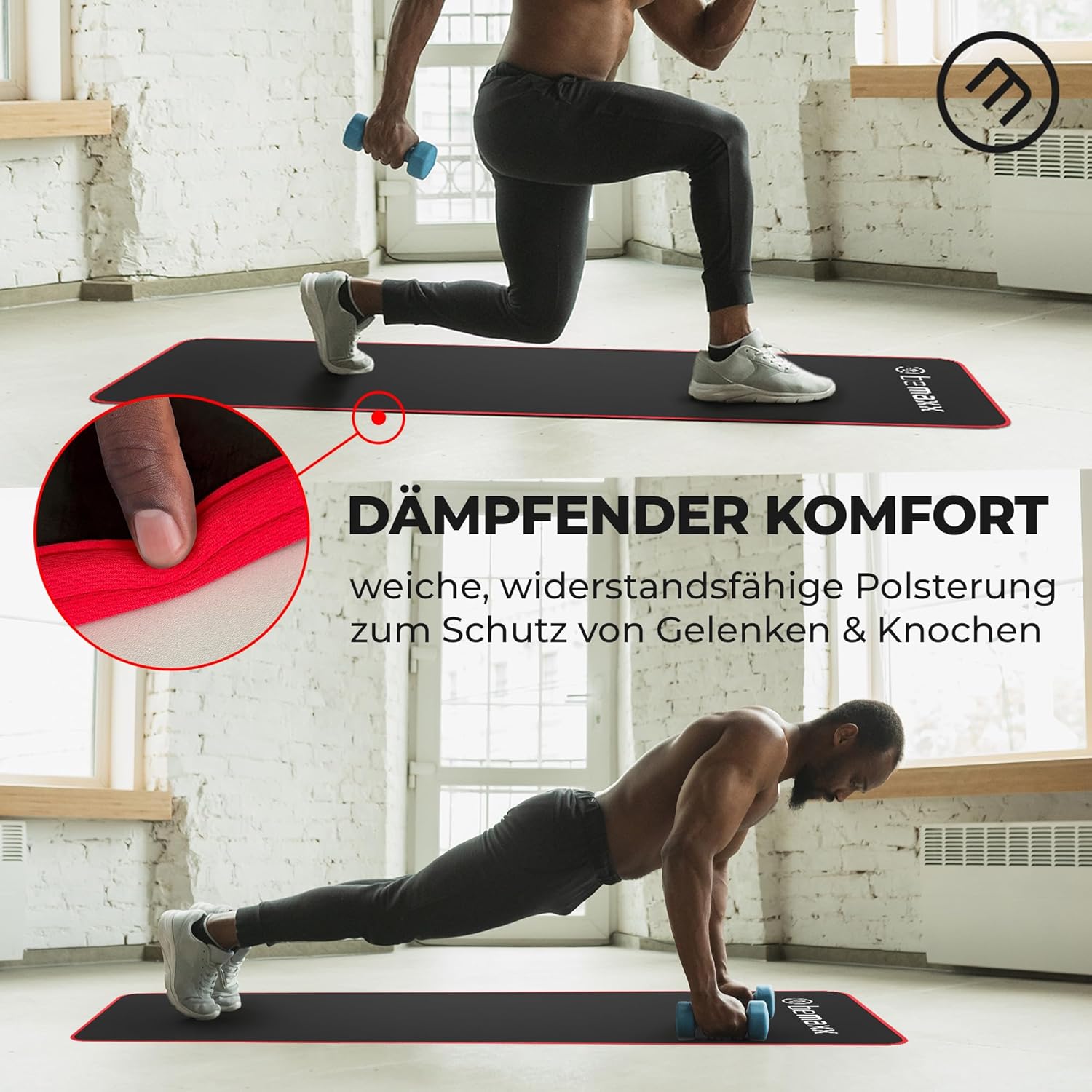 BeMaxx Fitnessmatte Gymnastikmatte Sportmatte Turnmatte Yogamatte Pilatesmatte rot