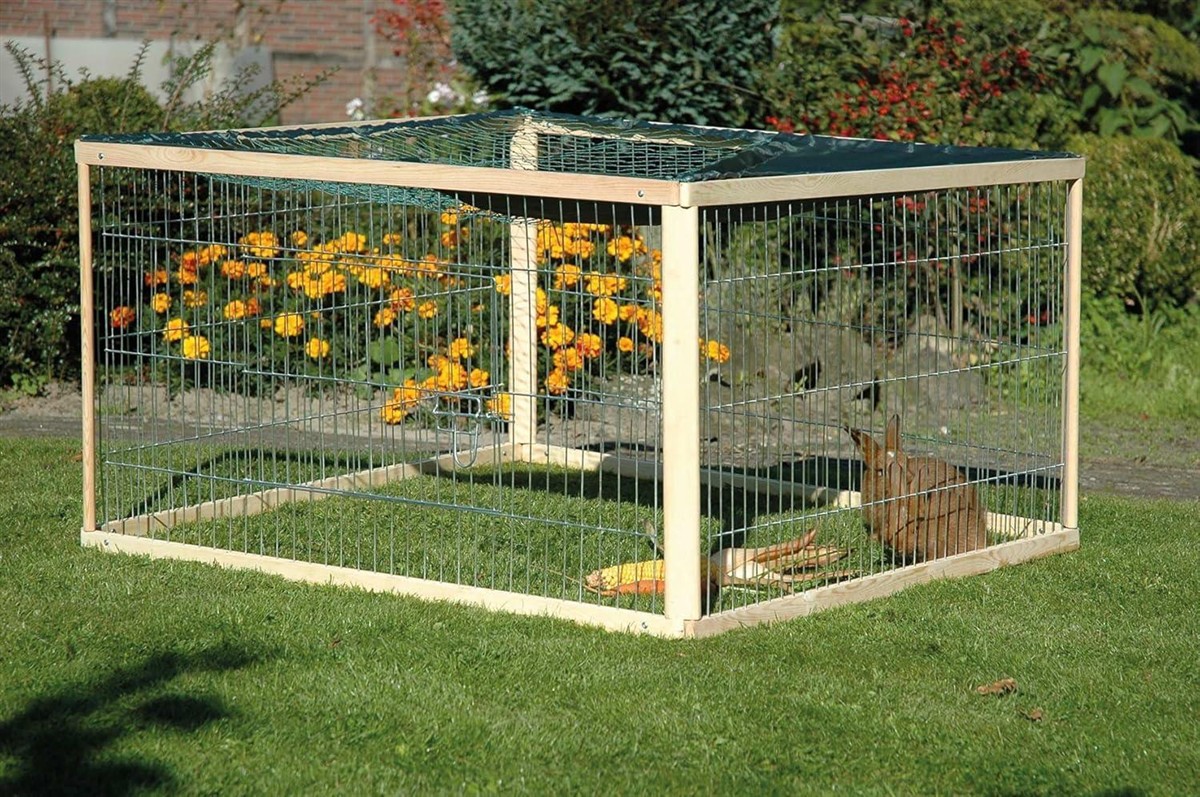 Kagerer Käfig, Gartenkäfig, Metallgitter, Holzrahmen, Tiergehege