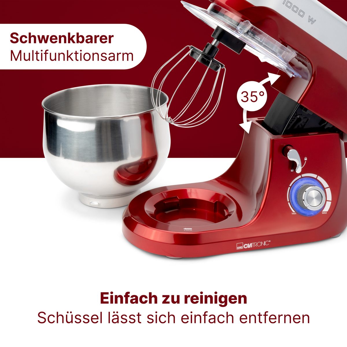 Clatronic Knetmaschine KM 3709 rot