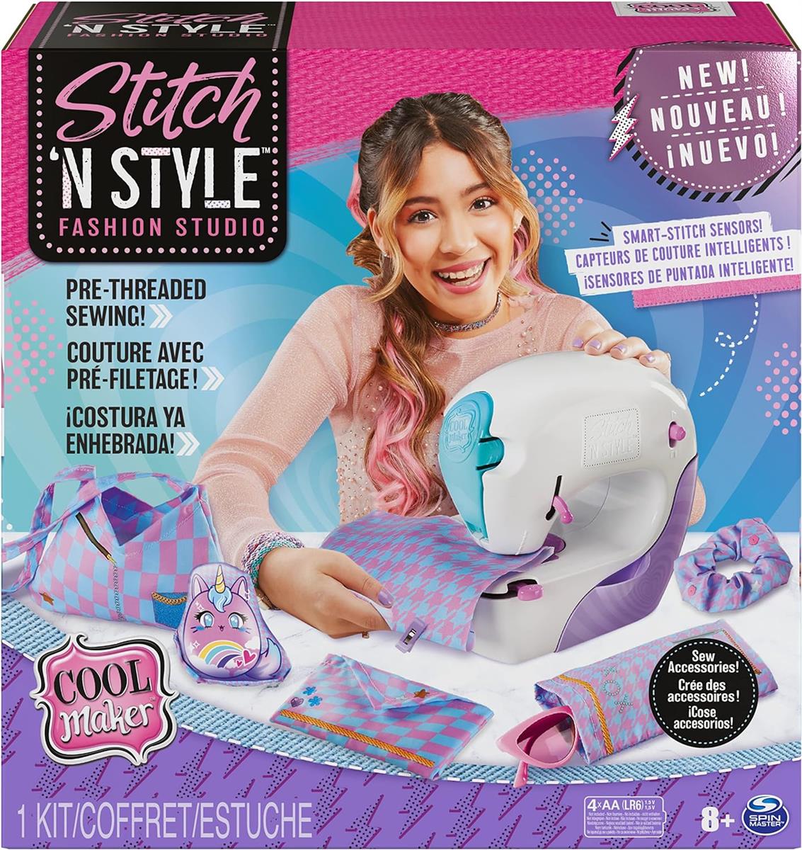 Cool MAKER Stich n Style Fashion Studio Nähmaschine batteriebetrieben Nähen ohne einfädeln Nähset Kreativset für Kinder