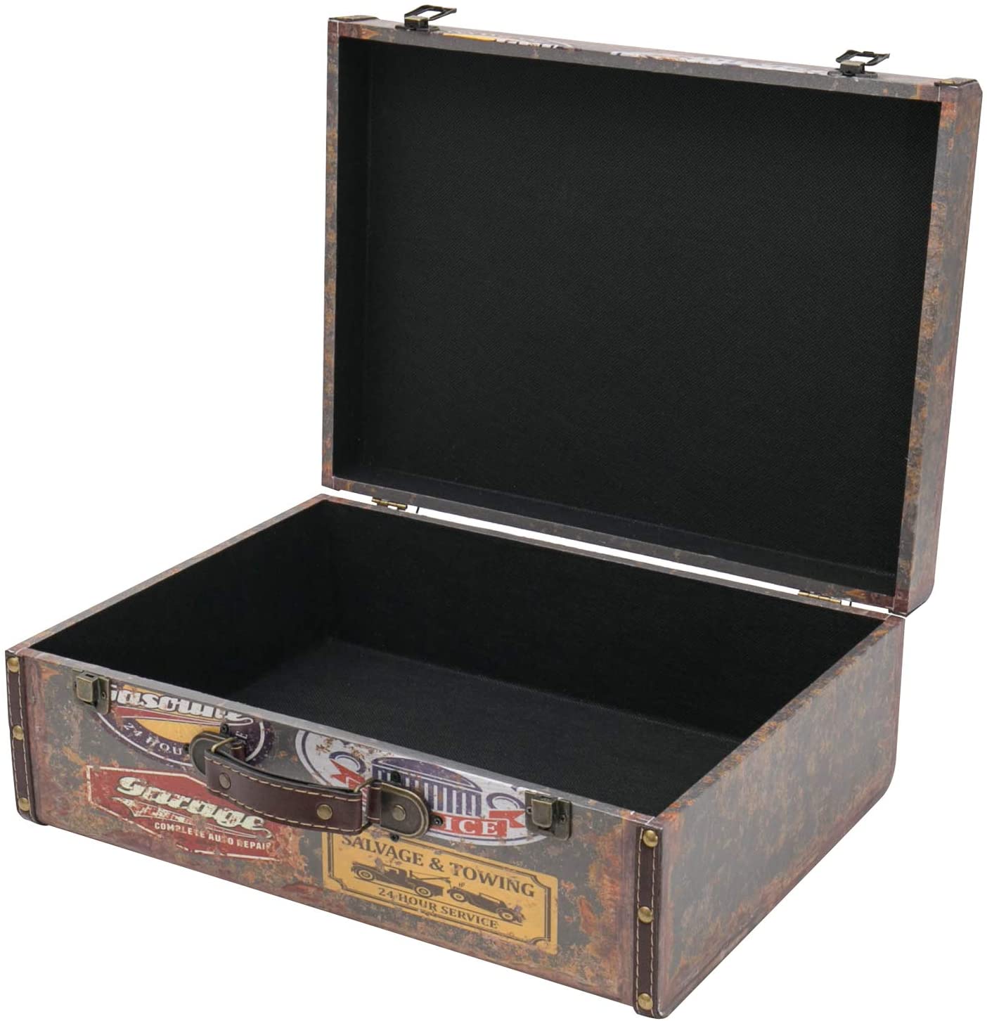 HMF 2er Schatztruhe Vintage Koffer aus Holz "Garage"