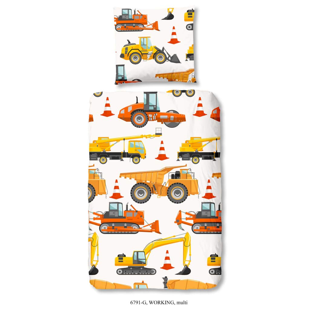 Good Morning! Renforcé Bettwäsche 2 teilig Bettbezug 135 x 200 cm Kopfkissenbezug 80 x 80 cm Working 6791.99.08 Multi