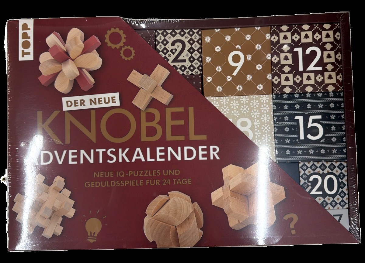 Adventskalender, Puzzle, Holz, Knobel, bunte Paneele
