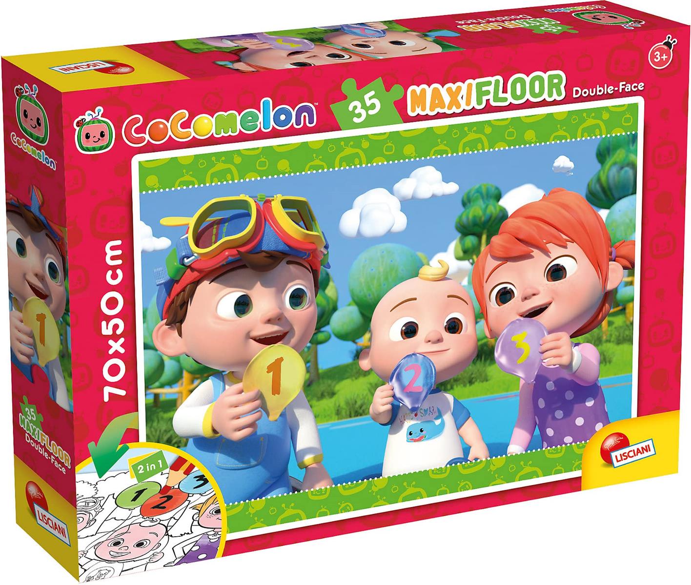 Liscianigiochi 91027 Cocomelon DF Maxifloor Sharing is Fun ( 70x 50 cm ) 35 Teile