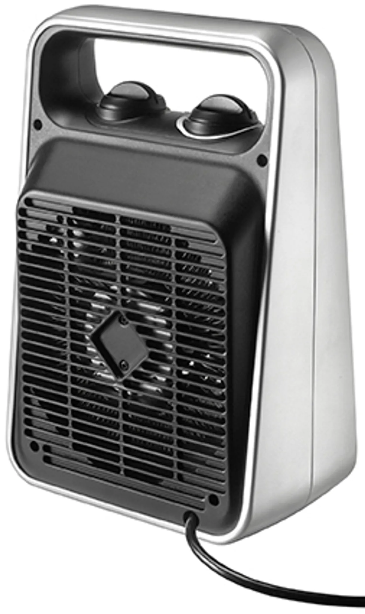 Unold Heizlüfter Handle - Schwarz/Silber 1000 Watt 4 Stufen-Schalter Ventilatorfunktion Warmluft Heißluft leicht und leise Tragegriff