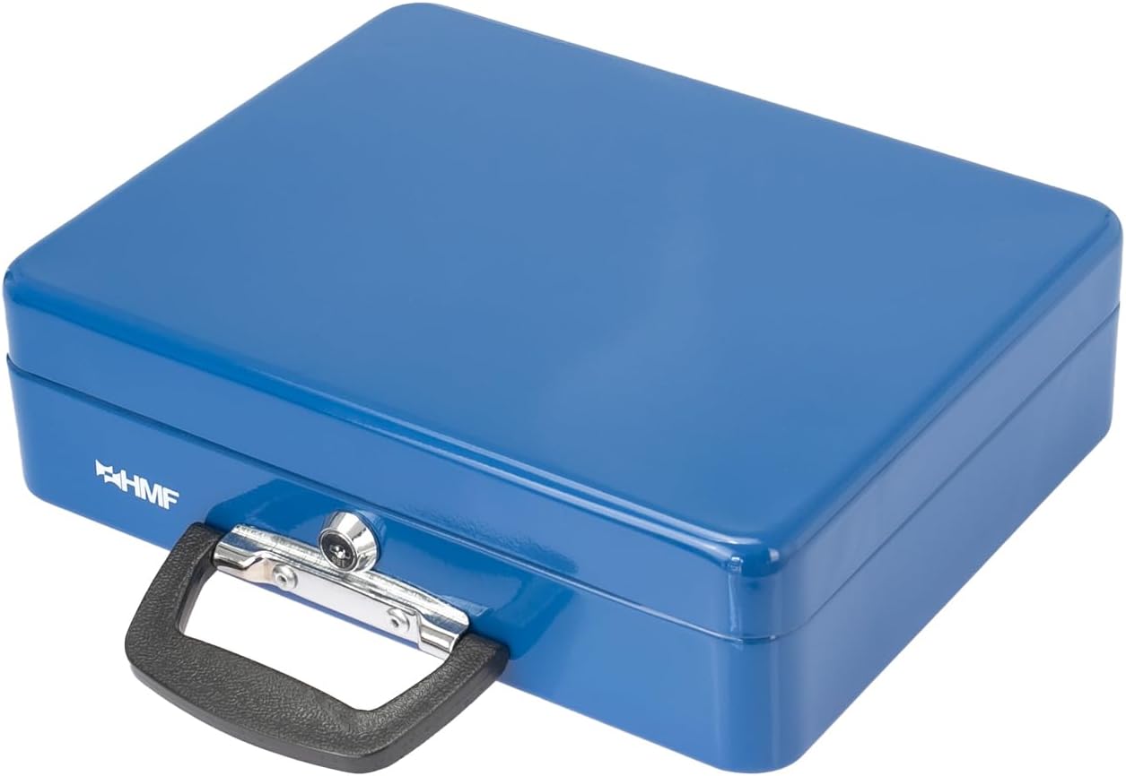 HMF Geldkassette Geldzählkassette Tragegriff blau