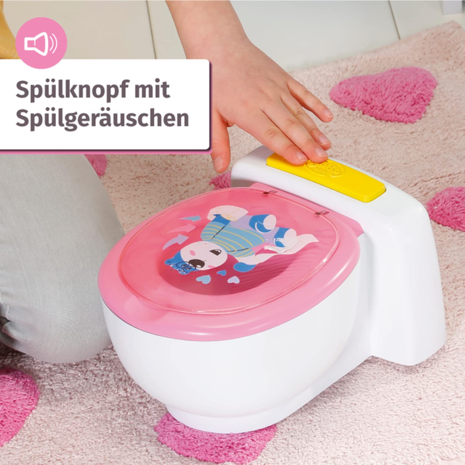 BABY born Toilette für Puppen mit Geräuschfunktion und Häufchen zum wegspülen, 828373 Zapf Creation