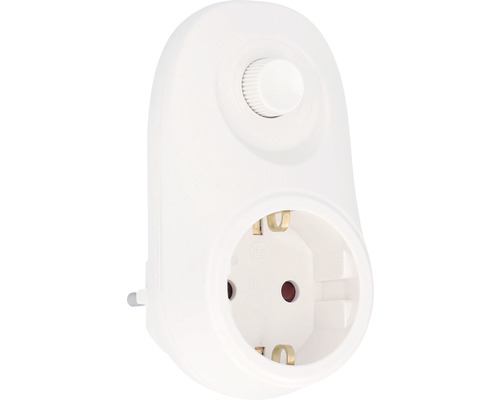 UNITEC 47535 Zwischenstecker mit Dimmer, Steckdosendimmer für Glühlampen und Hochvolt-Halogenlampen bis 280 Watt, weiß