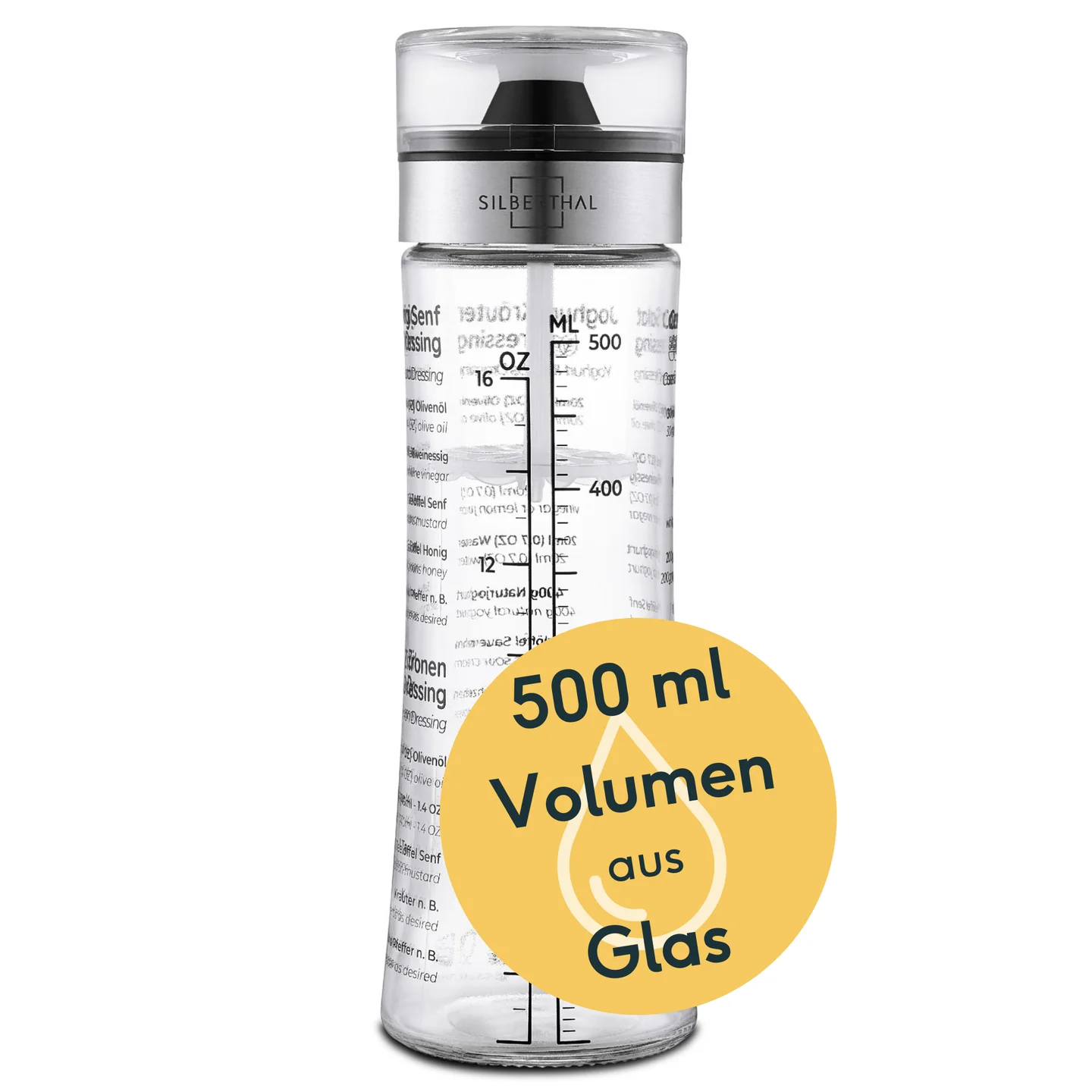 Silberthal Dressing Shaker 500 ml - Shaker für Marinaden und Shakes