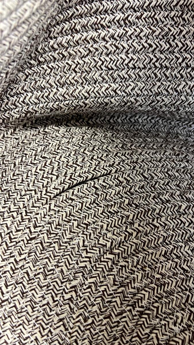 HMF XXL Wäschekorb aus Baumwolle eckiger Aufbewahrungskorb mit Griffen 55 x 43 x 30 cm Weiß-Braun 2190