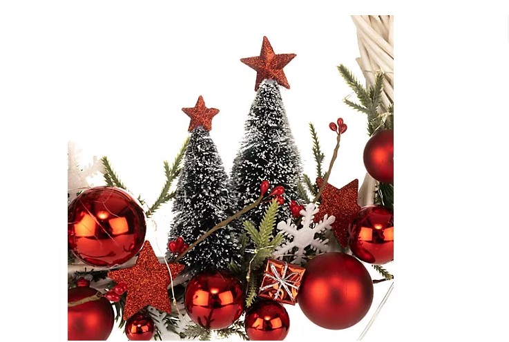 LUMIDA Xmas LED-Türkranz inkl. Weihnachtsdeko Wandkranz beleuchtet Weihnachten