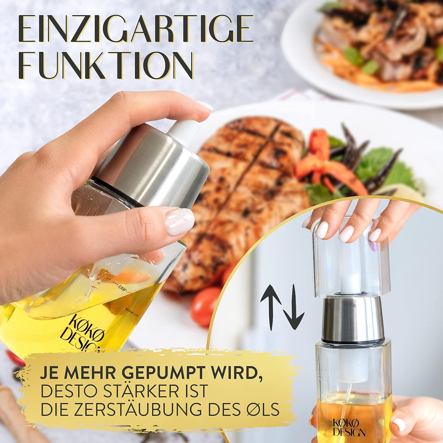 KØKØ Design Öl Sprüher PRO LINE Zerstäubung Ölsprüher Speiseöl