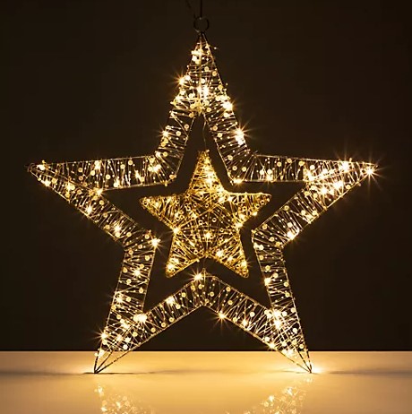 LUMIDA Xmas LED-Stern Perlen-Design Weihnachtsdeko Xmas