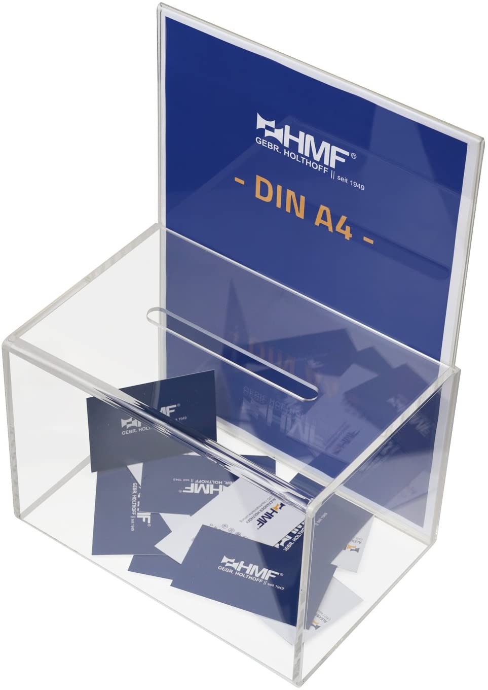 HMF Acryl Spendenbox mit Blatteinschub DIN A4