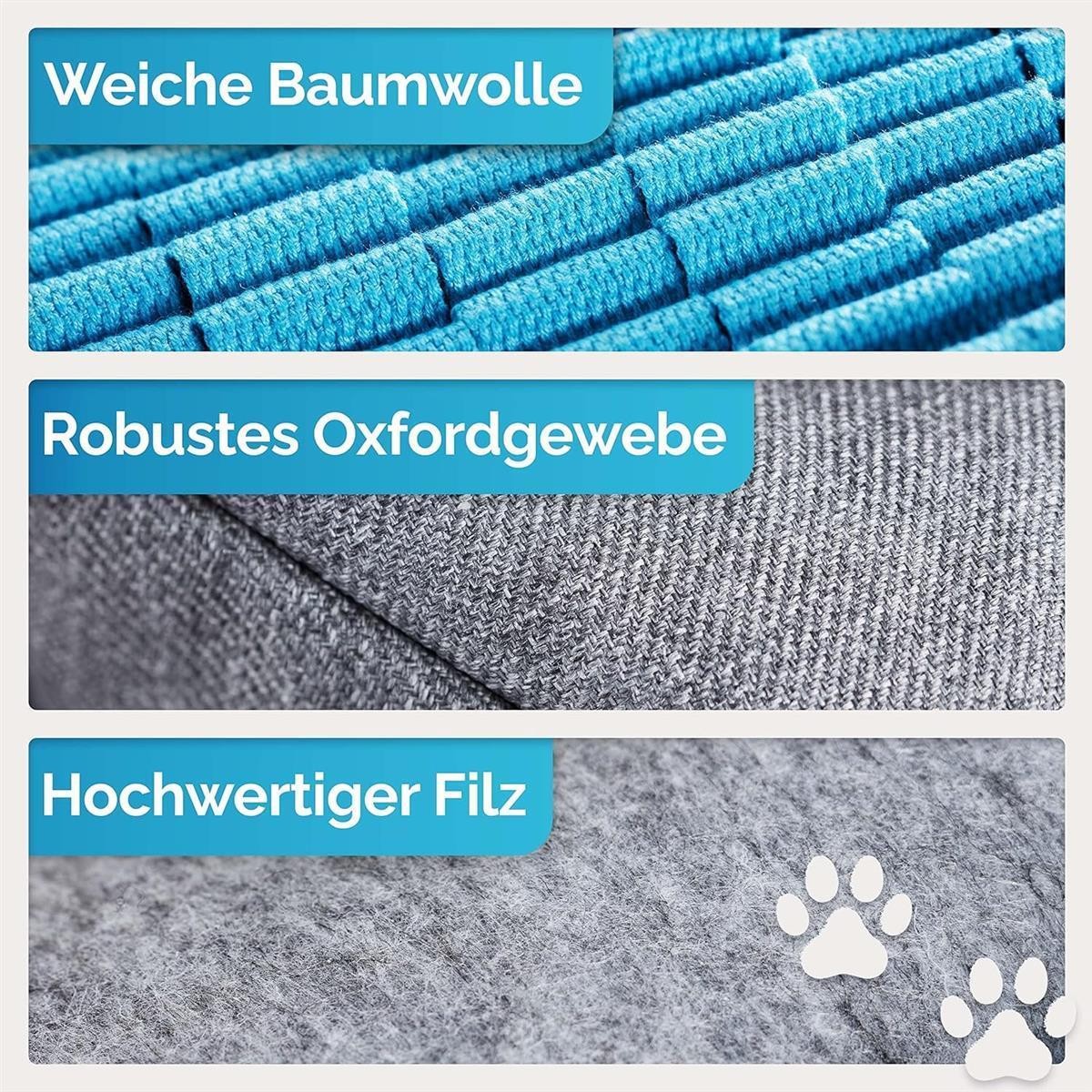 Baumwolle, Oberstoff, blau, Oxfordgewebe, Filz