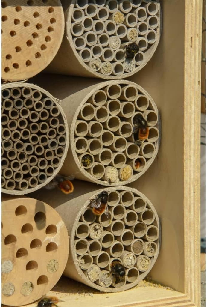Dobar Wildbienenhotel Bienenhaus aus Holz Insektenhotel #D374