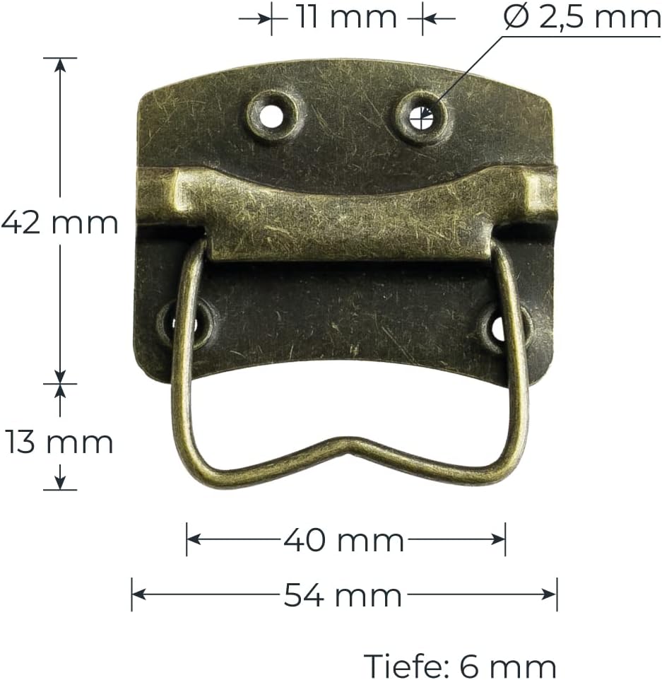 HMF Vintage Griffe für Möbel Möbelgriffe aus Metall 2 Stück 54 x 55 mm Bronze