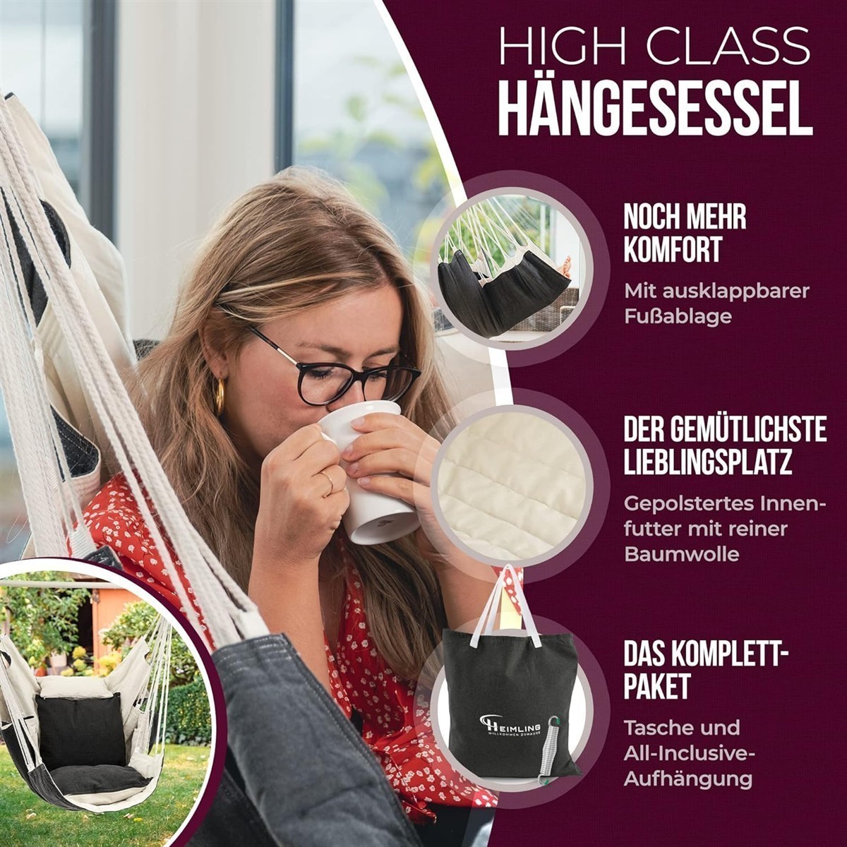 hängesessel, hängematte, futon, kissen, tütenschlussel