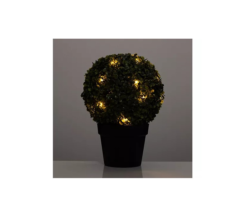 LUMIDA Flora künstliche Buchskugel im Topf Kunstpflanze Dekopflanze Gartendeko