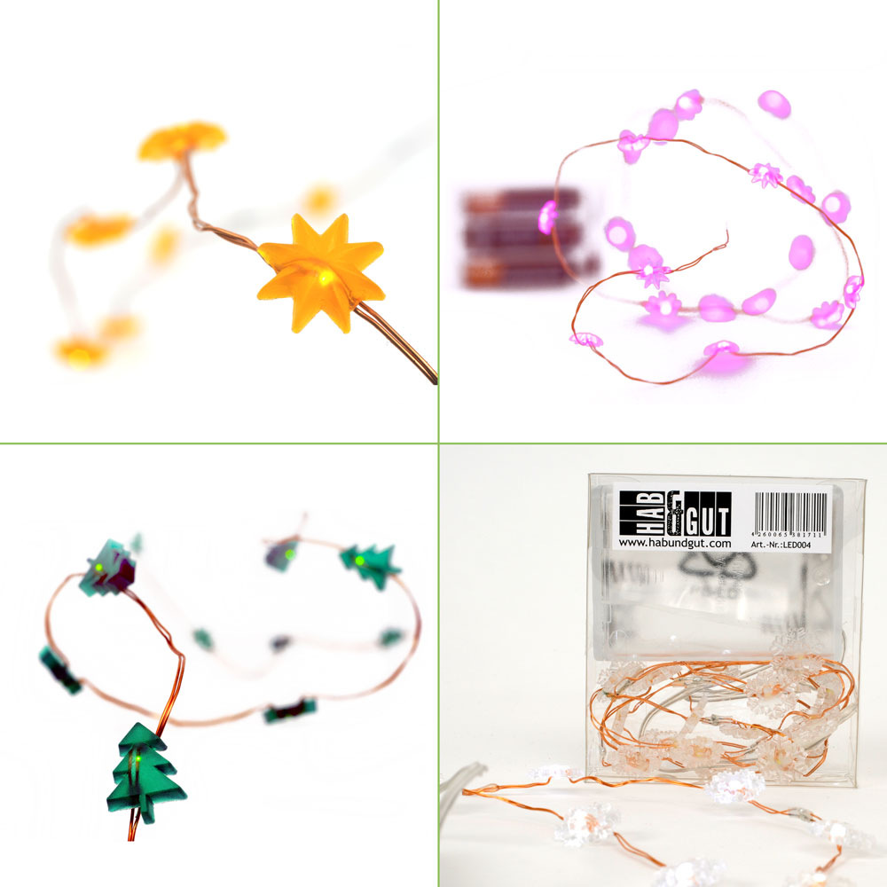 LED Lichterketten 20er(Batteriebetrieben), verschiedene Design und Farben zur Auswahl