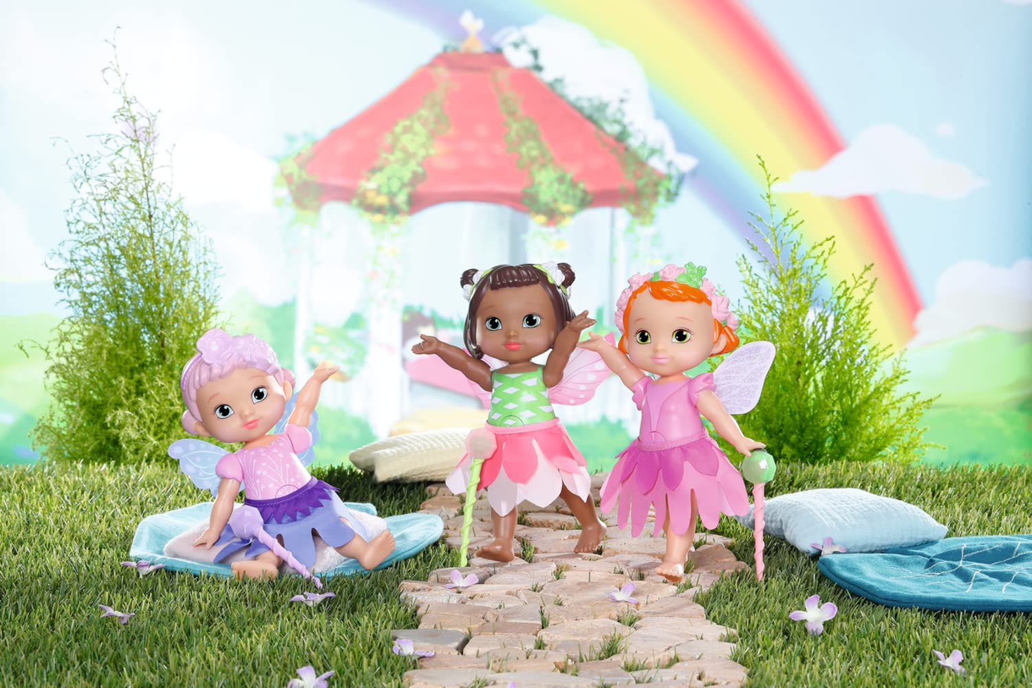 Zapf Creation 833780 BABY born Storybook Fairy Violet Feen-Puppe mit Flügeln Farbwechsel Tattoo Feenlicht Zauberstab Spielpuppe