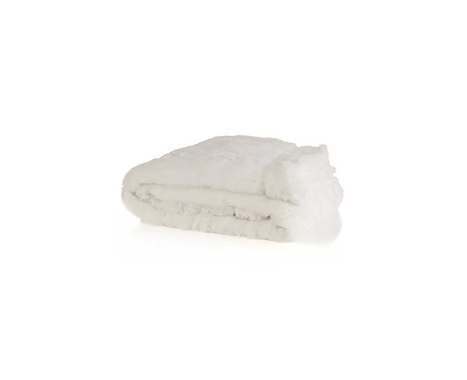 MONT CHALET flauschiges Plaid Fellimitat weiss Kuscheldecke Decke
