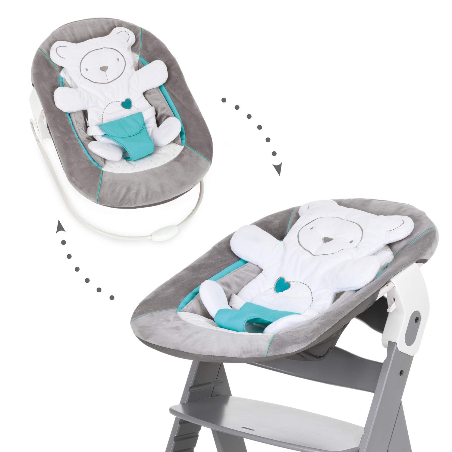 Hauck Alpha Bouncer 2in1 Babywippe und Neugeborenenaufsatz für Hauck Hochstuhl Alpha+