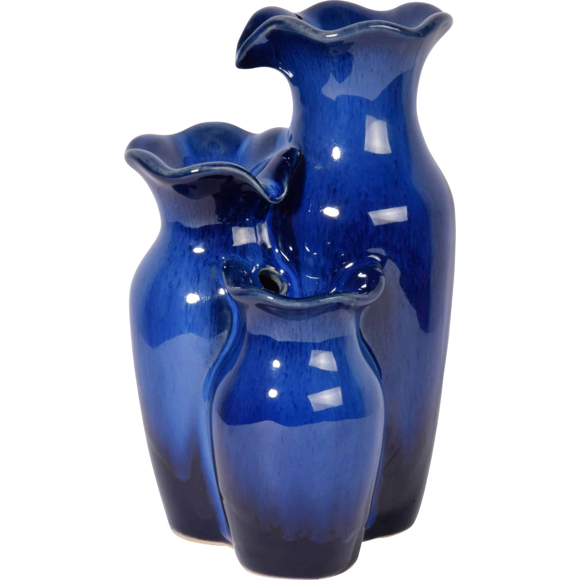 Vase, Blau, Porzellan, Mehrteilige Vase, Glänzend
