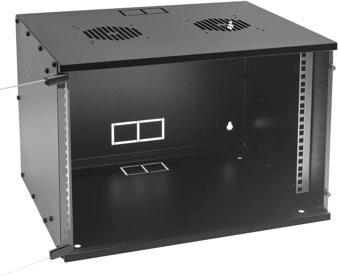 Rackgehäuse, Server-Schrank, 20-Zoll-Rack, belüftet oben, schwarzes Metall