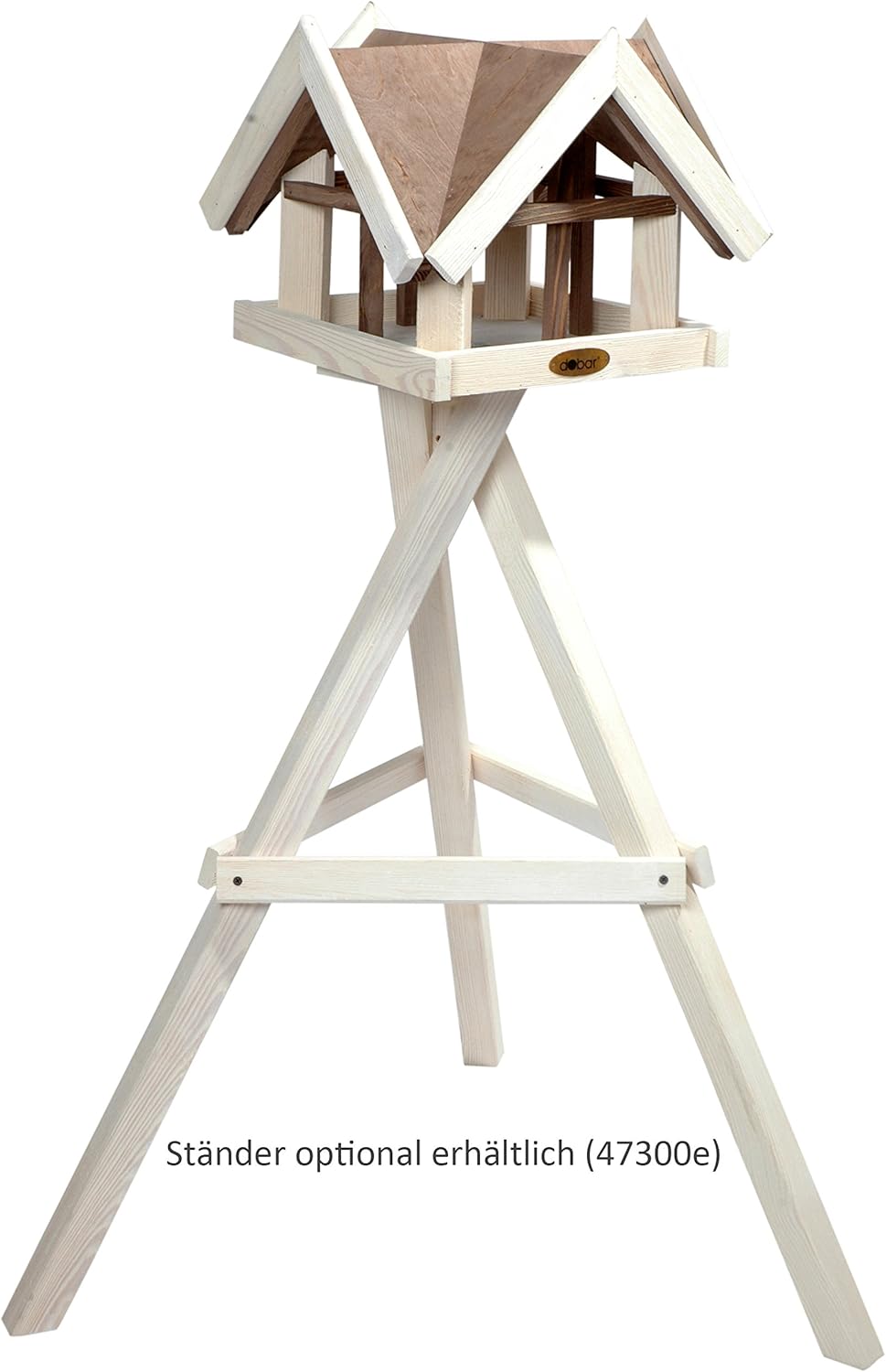Dobar Luxus-Vogelhaus Aufwendiges Vogelhaus im "Antikfinish"-Design (gescratcht) aus lasiertem Kiefernholz mit 4 Giebeln braun/weiß