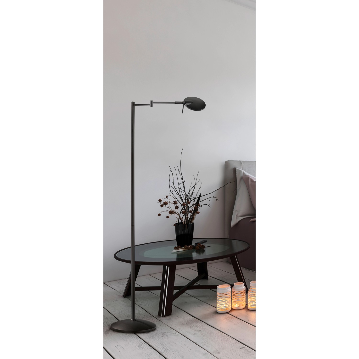 Trio LED Stehleuchte Kazan Schwarz matt 1215 mm x 240 mm x 615 mm