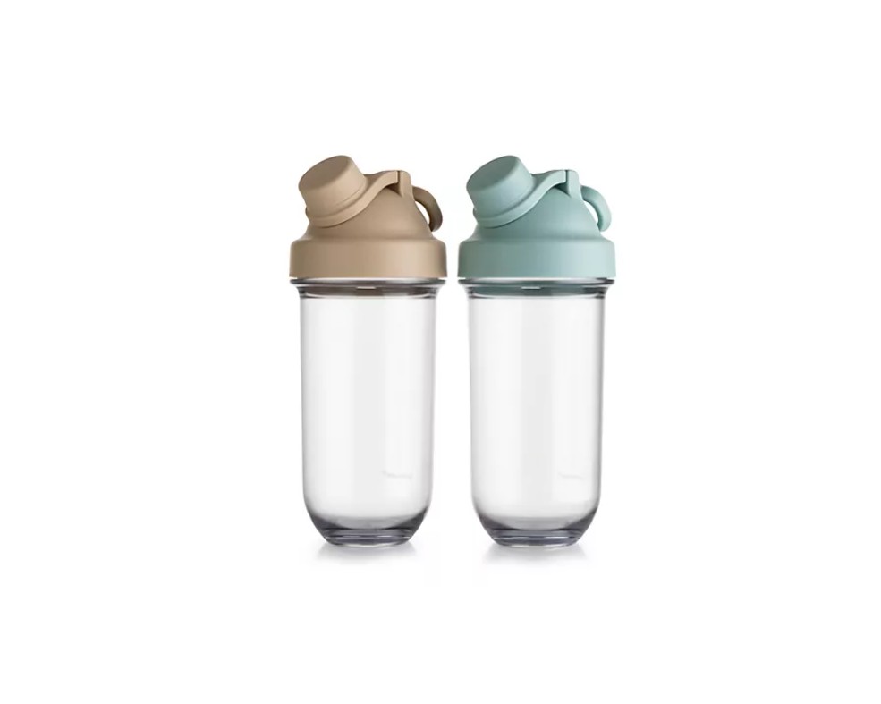 flasche, wasserflasche, glas, zweierpack, buntdeckel