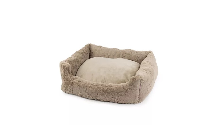 MONT CHALET Hundebett Katzenbett Fellimitat Kuschelbett Tierbett beige