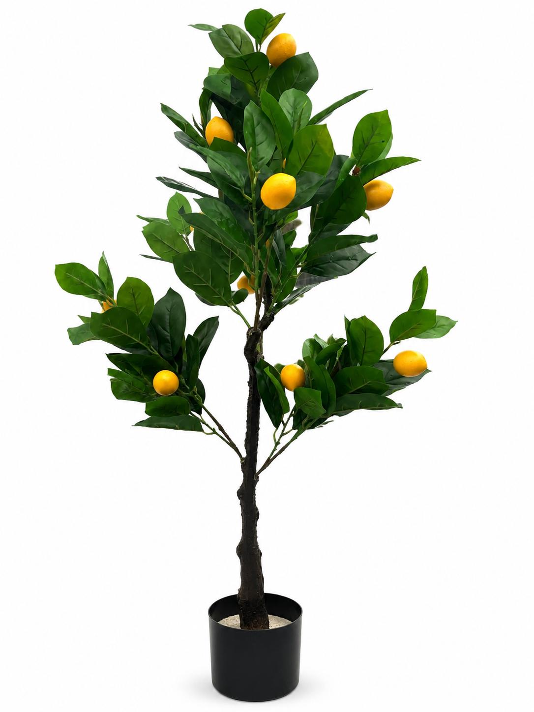 Künstlicher Zitronenbaum 90cm Deko Kunstpflanze Topf Dekopflanze